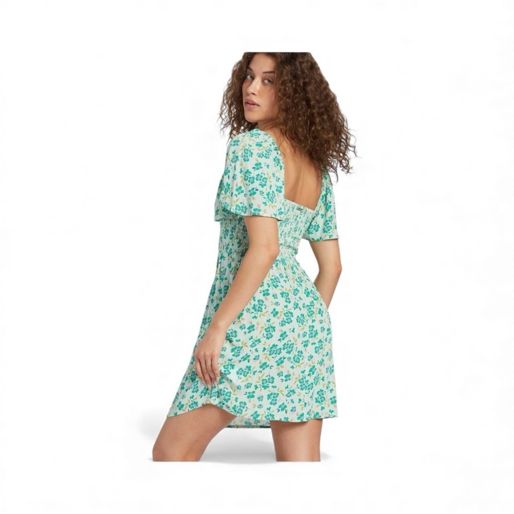 Billabong Floral Mini Dress - Green and Blue - Picture 4 of 7